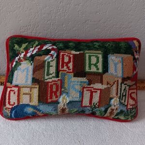 Calvin Klein Red and Green Holiday Pillow